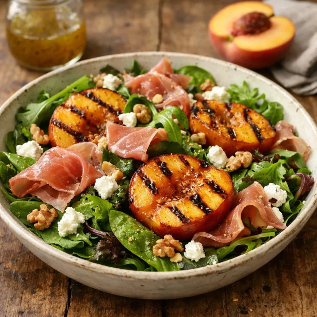Grilled Peach and Prosciutto Salad