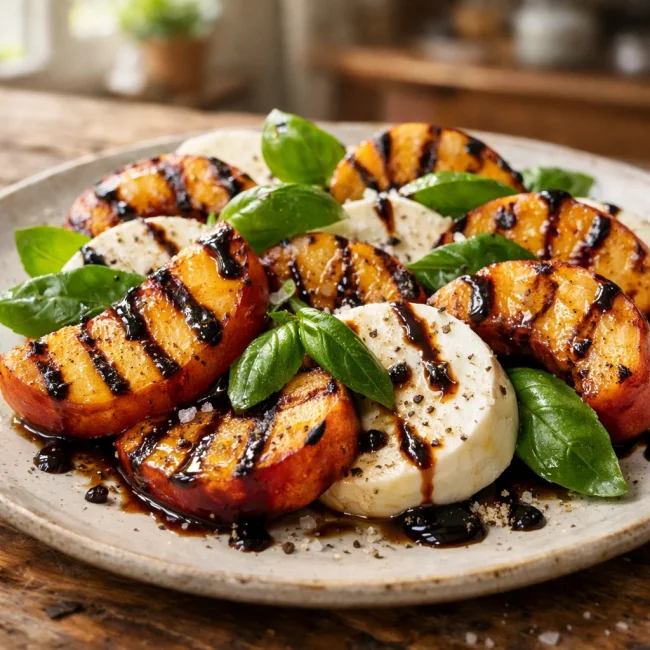 Grilled Peach Caprese Salad