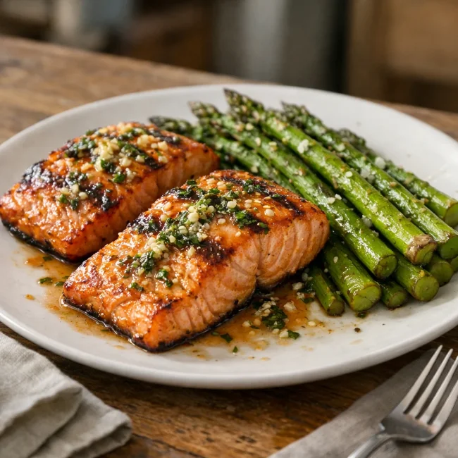 Grilled Salmon with Asparagus
