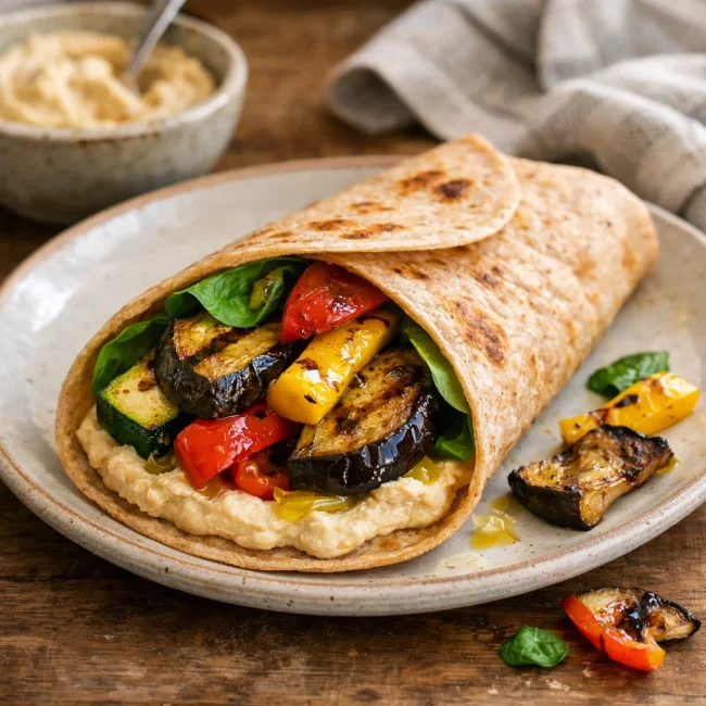 Grilled Veggie and Hummus Wrap