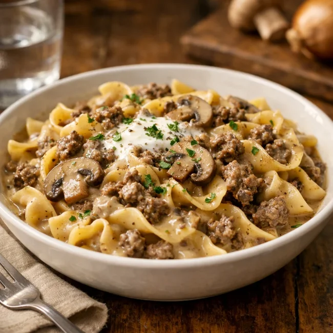 Ground Beef Stroganoff