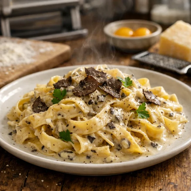 Handmade Pasta with Truffle Cream Sauce