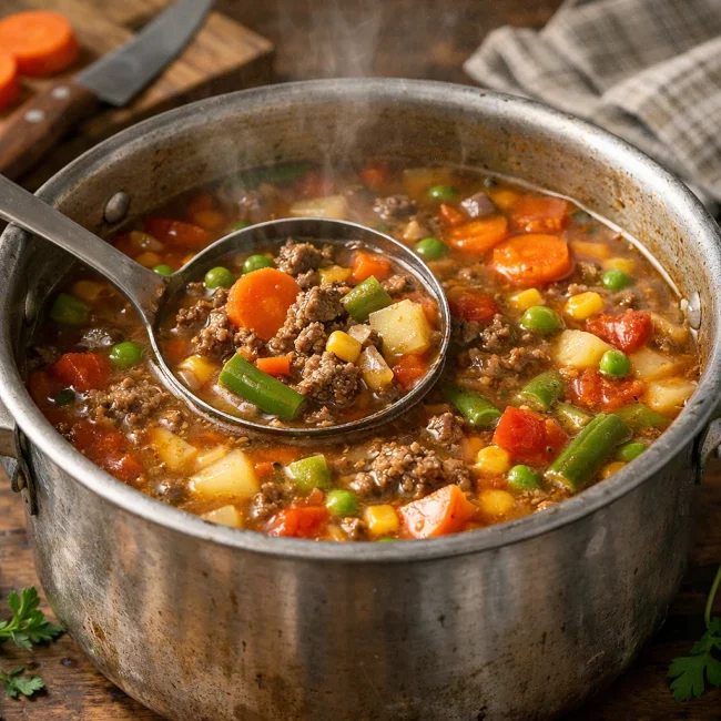 Hearty Beef and Garden Vegetable Soup