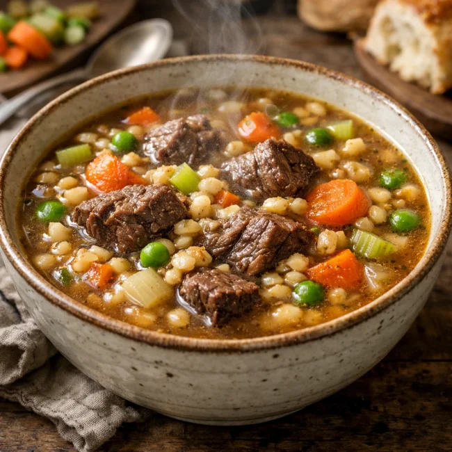 Hearty Beef Barley Soup with Vegetables