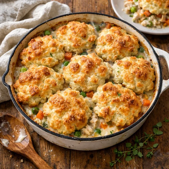 Hearty Biscuit-Topped Chicken Pie