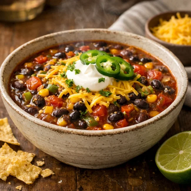 Hearty Black Bean Taco Soup