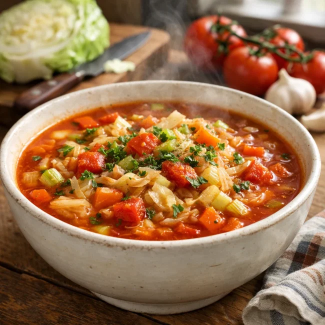 Hearty Cabbage and Tomato Soup