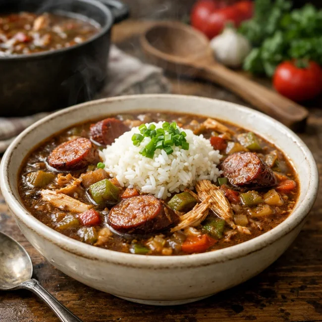 Hearty Chicken and Andouille Gumbo