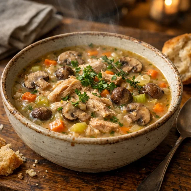 Hearty Chicken and Mushroom Soup