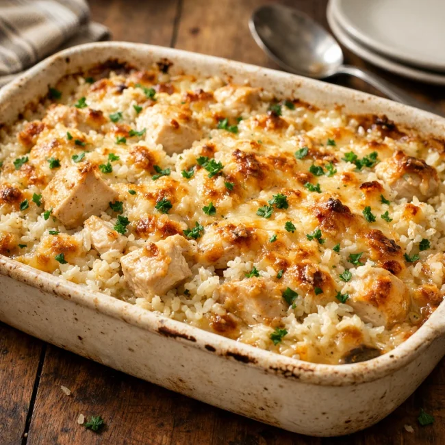 Hearty Chicken and Rice Bake