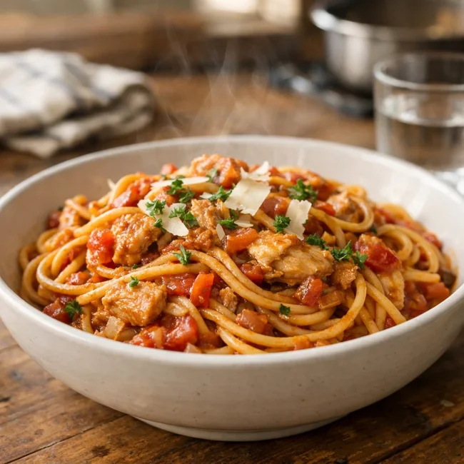 Hearty Chicken Spaghetti
