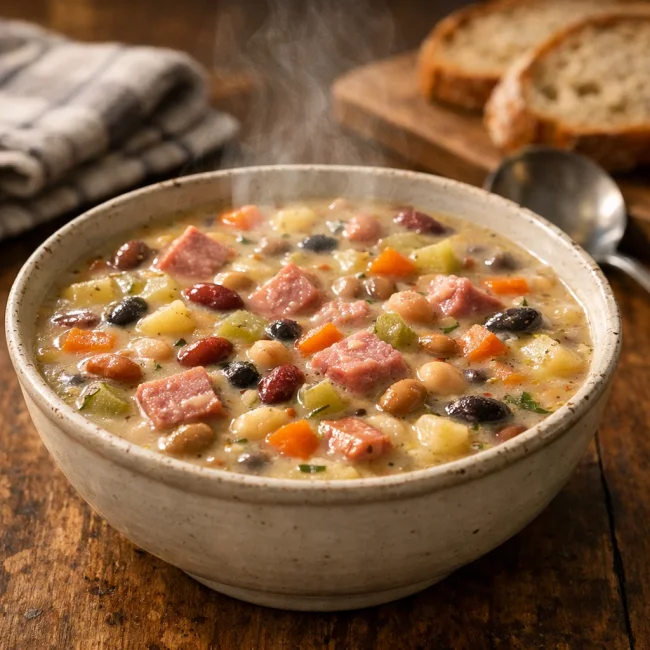 Hearty Ham and Mixed Bean Chowder