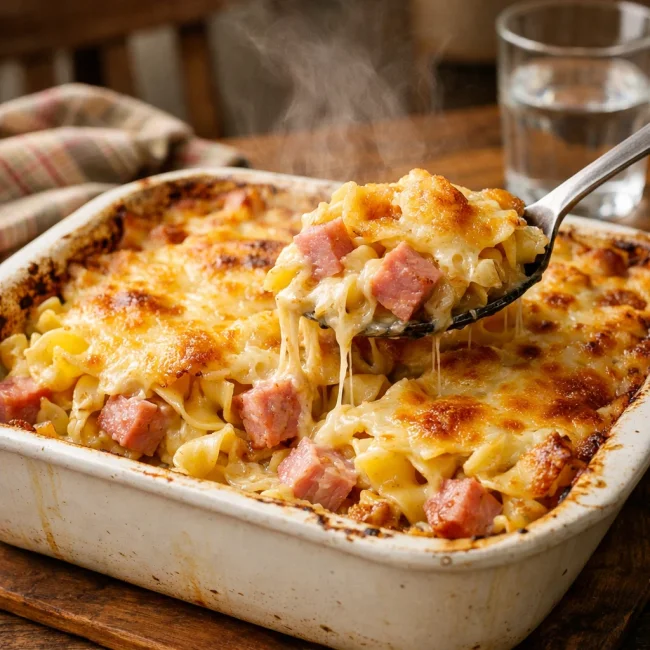 Hearty Ham and Noodle Bake