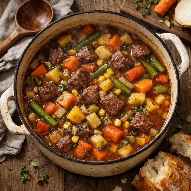 Hearty Harvest Vegetable Beef Soup