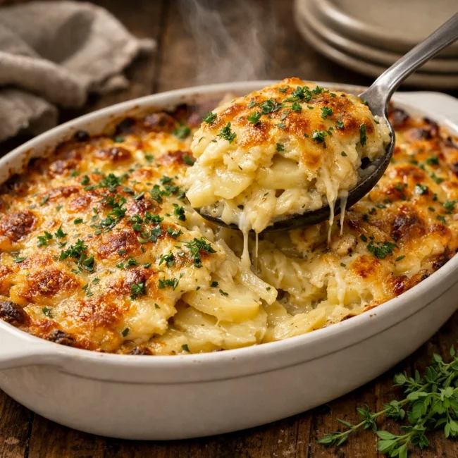 Hearty Herb & Cheese Au Gratin Potatoes