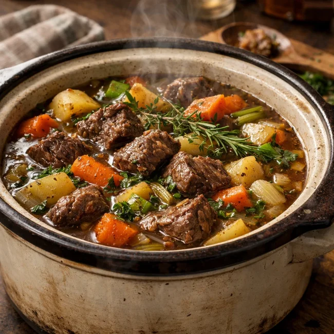 Hearty Herb-Infused Crockpot Stew