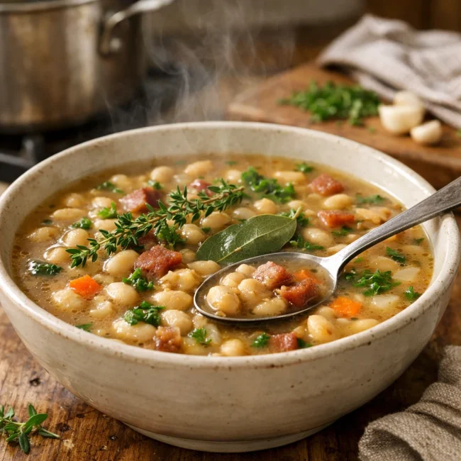 Hearty Herb-Infused Navy Bean Soup