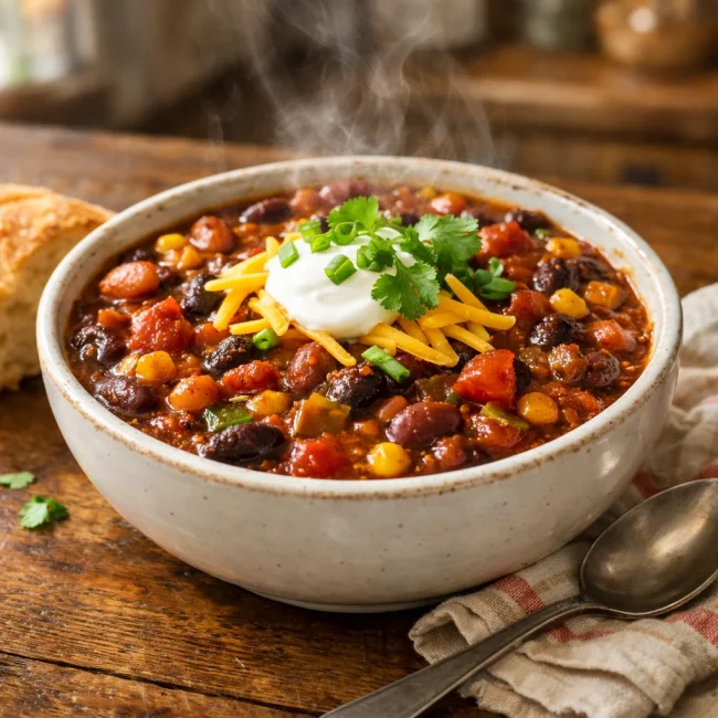 Hearty Homestyle Vegetarian Chili