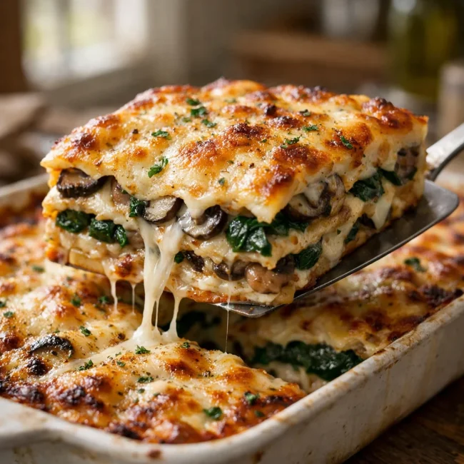 Hearty Mushroom and Spinach Lasagna