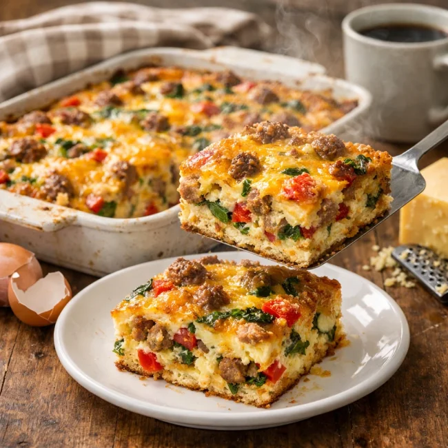 Hearty Overnight Egg & Sausage Bake