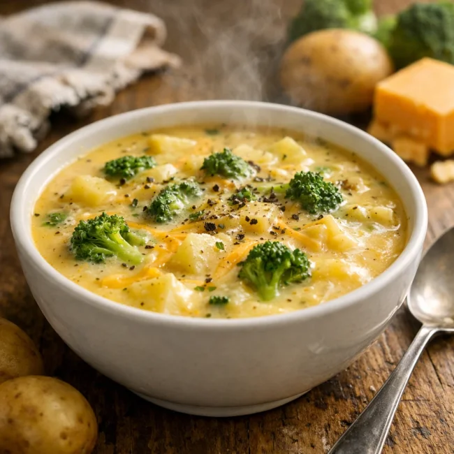 Hearty Potato Broccoli Cheese Soup