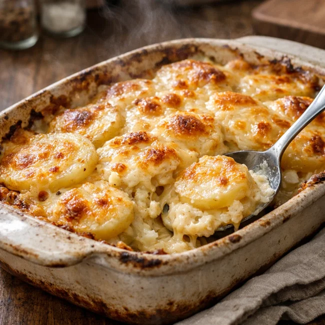 Hearty Slow Cooked Cheesy Potatoes