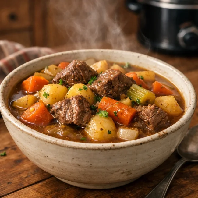 Hearty Slow Cooker Beef Stew with Root Vegetables