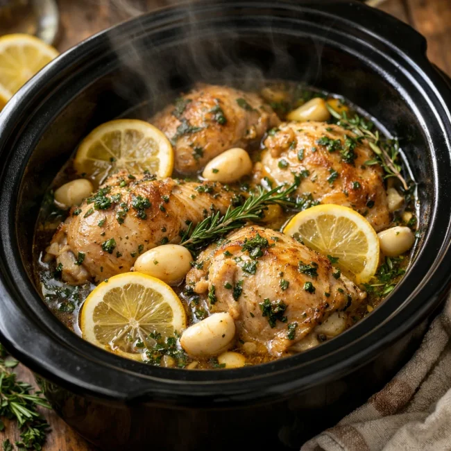 Hearty Slow Cooker Herb Lemon Chicken
