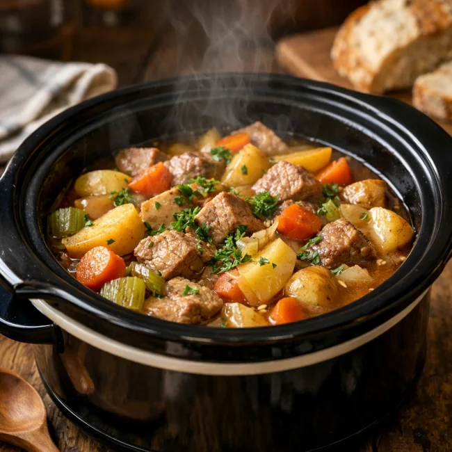 Hearty Slow Cooker Pork & Apple Stew