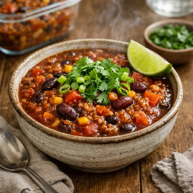 Hearty Slow Cooker Quinoa Chili