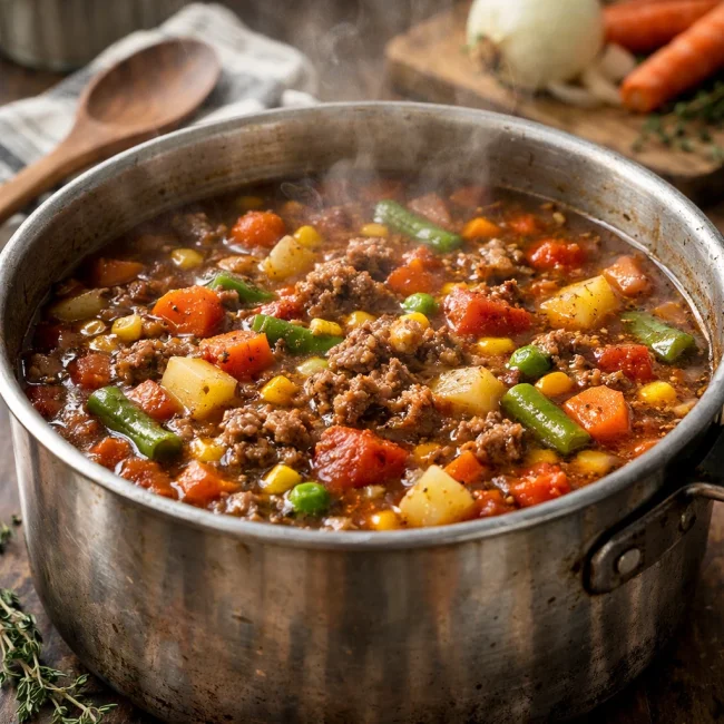 Hearty Veggie Hamburger Soup