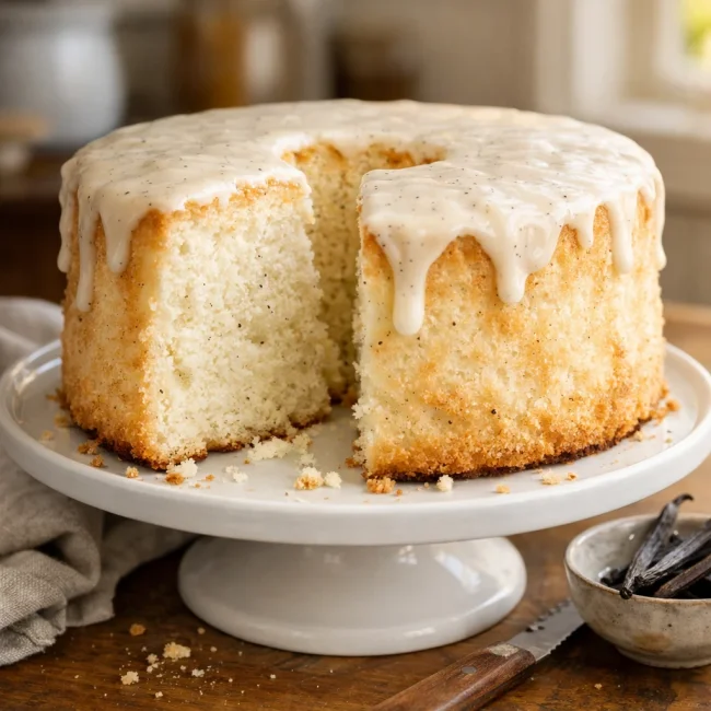 Heavenly Vanilla Bean Angel Cake