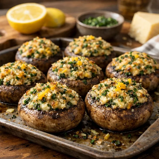 Herb and Lemon Stuffed Mushrooms