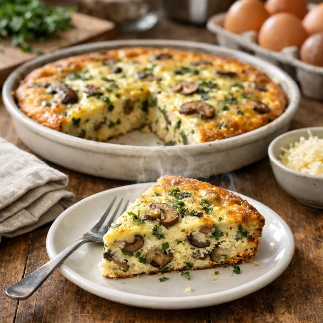 Herb and Mushroom Crustless Quiche