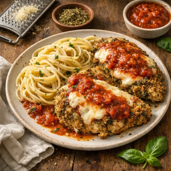 Herb-Crusted Baked Chicken Parmesan
