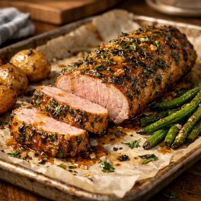 Herb-Crusted Honey Mustard Pork Tenderloin