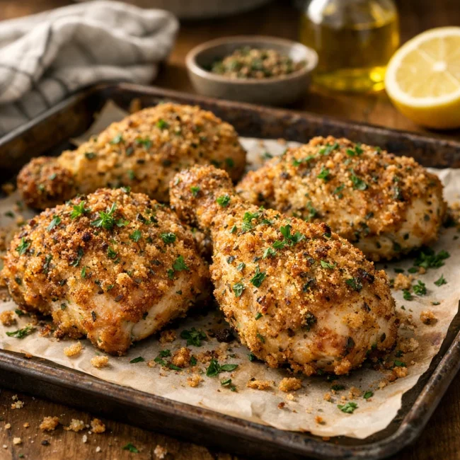 Herb-Crusted Oven-Fried Chicken