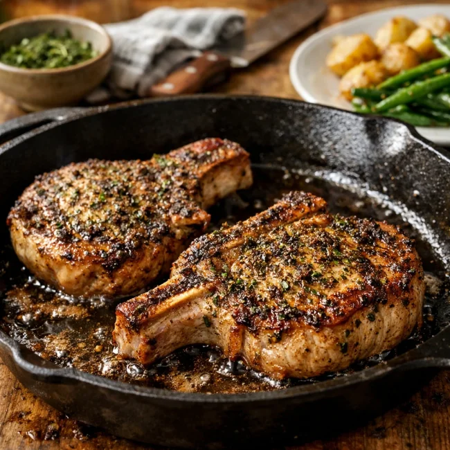 Herb-Crusted Pan-Fried Pork Chops