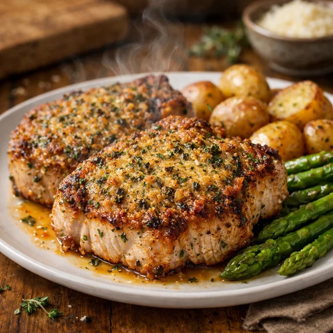 Herb-Crusted Parmesan Pork Chops