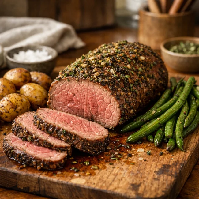 Herb-Crusted Roasted Beef Tenderloin