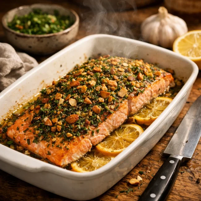 Herb-Crusted Salmon Bake