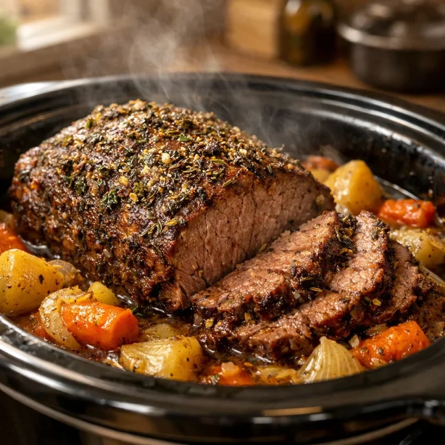 Herb-Crusted Slow Cooker Beef Roast