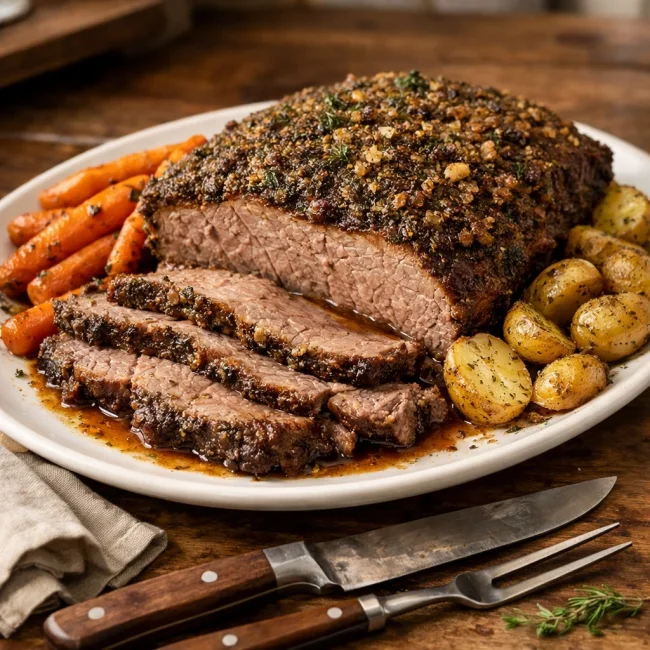 Herb-Crusted Slow Cooker Brisket