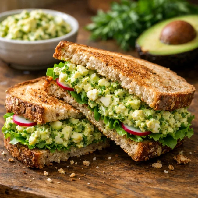 Herb-Infused Avocado Egg Salad Sandwich