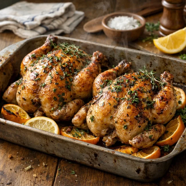 Herb-Infused Baked Cornish Game Hens