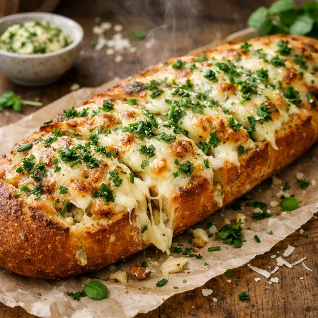 Herb-infused Cheesy Garlic Bread