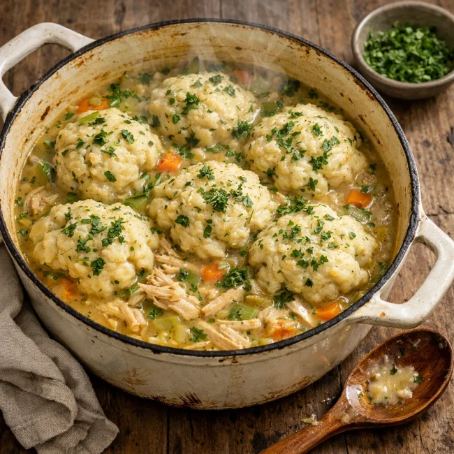 Herb-Infused Chicken and Dumplings