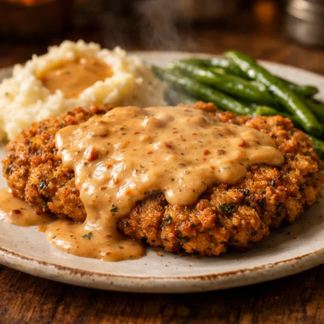 Herb-Infused Chicken Fried Steak with Chipotle Gravy