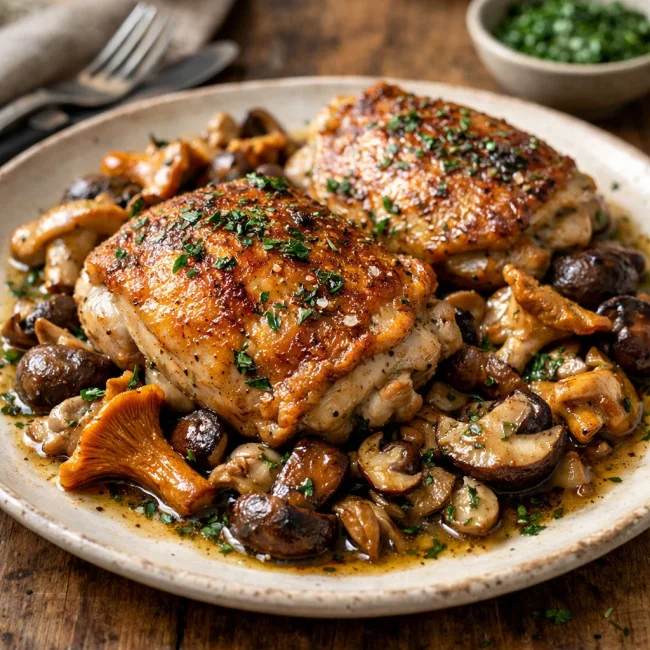 Herb-Infused Chicken with Wild Mushrooms