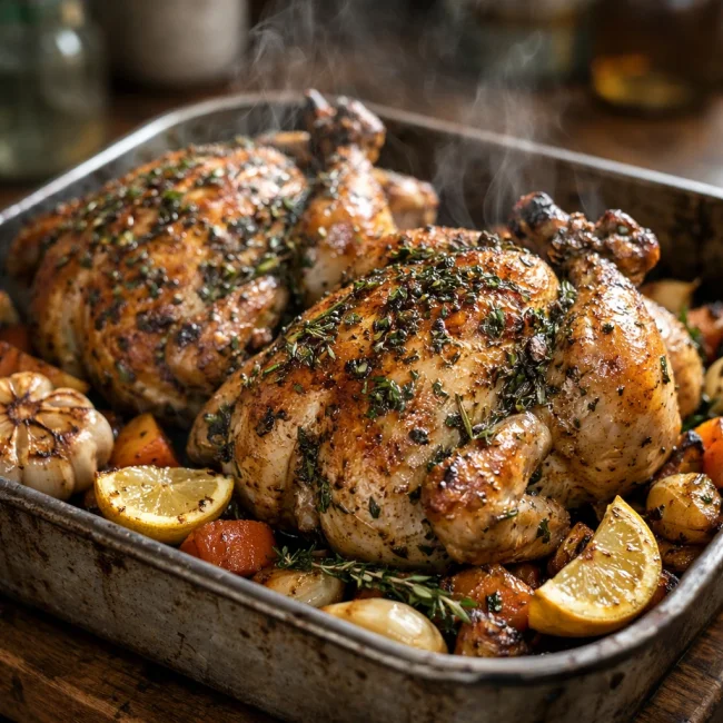 Herb-Infused Cornish Hens